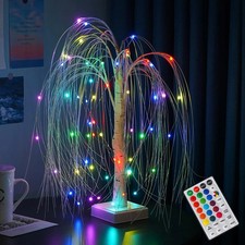 2ft LED Willow Christmas Tree, 60 RGB Color Changing with Remote, Artificial ...