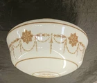 Antique Milkglass Hanging School House Lamp Shade 16"dia and 6"OD Fitter VGC.