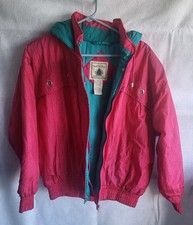 vintage 80s 90s northwest territory hooded pink blue coat grommets made in usa