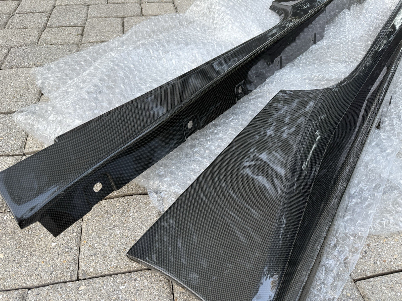 Ferrari 488 Carbon Fiber Side Skirts Panels OEM GTB Spider
