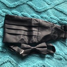 Zestaw muszek i muszek Cummerbund - czarny - regulowany