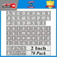 70 Pack 2 Inch Old English Alphabet Letter Stencils for Painting Wood Wall Art