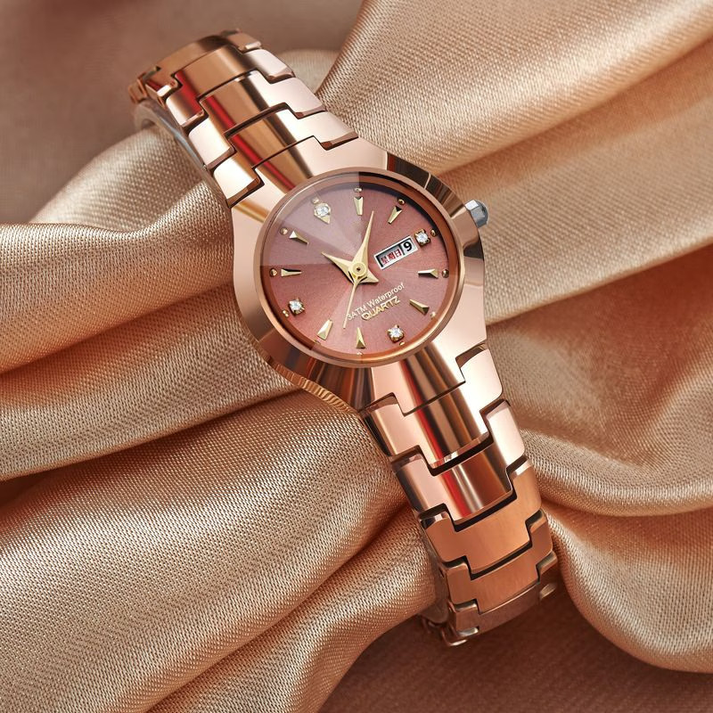 Men's Luxury Mechanical Watch - Elegant Gold Dial with Luminous Hands