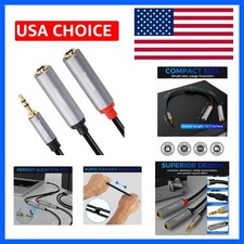 1/8 Inch to Dual 1/4 Inch Audio Y-Splitter Cable 0.6 Feet,3.5mm TRS Stereo Ma...