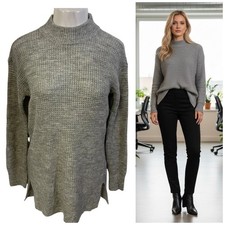 Dip Sweater Dress Womens Small Gray Loose Waffle Knit Cabin Cozy Work Office