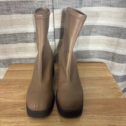 Call It Spring Shauna Tan Mid Calf Boots Size 9 - Picture 3 of 9
