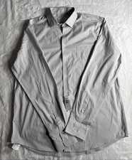 Calvin Klein Men  s Wrinkle Free Fresh Dress Shirt Gray L 16-16.5 36/37