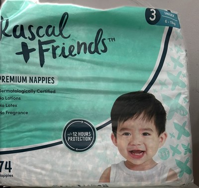 Rascal & Friends Premium Windeln 74 Stück Unisex Größe 3