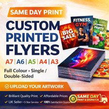 Custom Flyers Printing A5 A6 A4 Leaflets | Same Day Printing | Business | 150gsm