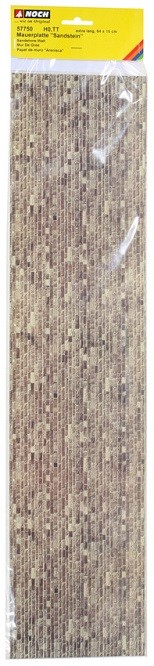 NOCH 57750 - H0,TT Wall Plate “Sandstone”, Extra Long, 64 X 15 Cm - New