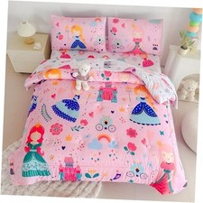 5 Piece Kids Princess Pink Comforter Set Full, Kids Full-5pcs Princess 01