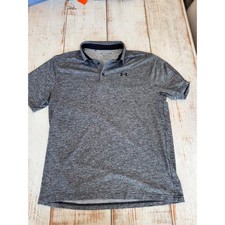Under Armour Playoff Polo Mens XL Gray Heather Short Sleeve Golf Shirt Loose Fit