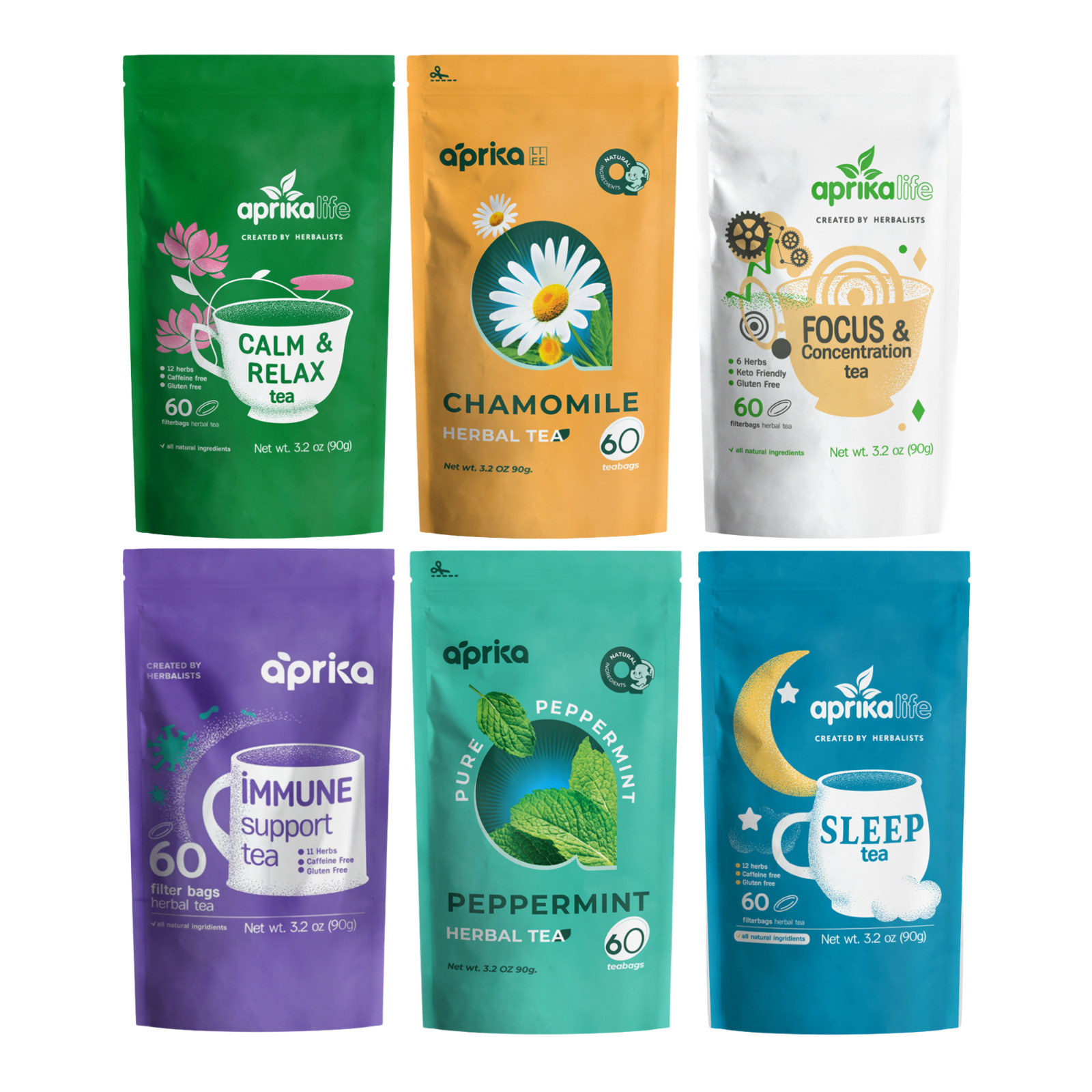 Chamomile Tea, Peppermint Tea, Sleep Tea, Calm&Relax, Herbal