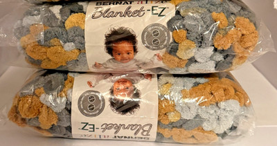 Bernat Blanket-EZ Yarn Loop Yarn, 108 yds, Harvest Grays 37023, Lot of 4