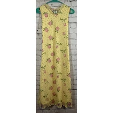 X-traordinary Floral Maxi Dress Sleeveless Cottagecore Pink Roses Yellow Jrs 16