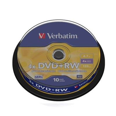 1x10 Verbatim DVD Plus RW 4,7GB 120min 4x Speed Rewritable DVD Plus RW