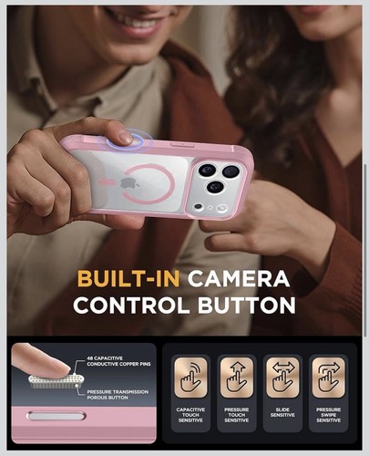 Miracase iPhone 17 Pro Max Hülle, Full Body Case, mit integriertem Displayschutz Pink - Bild 4 von 12