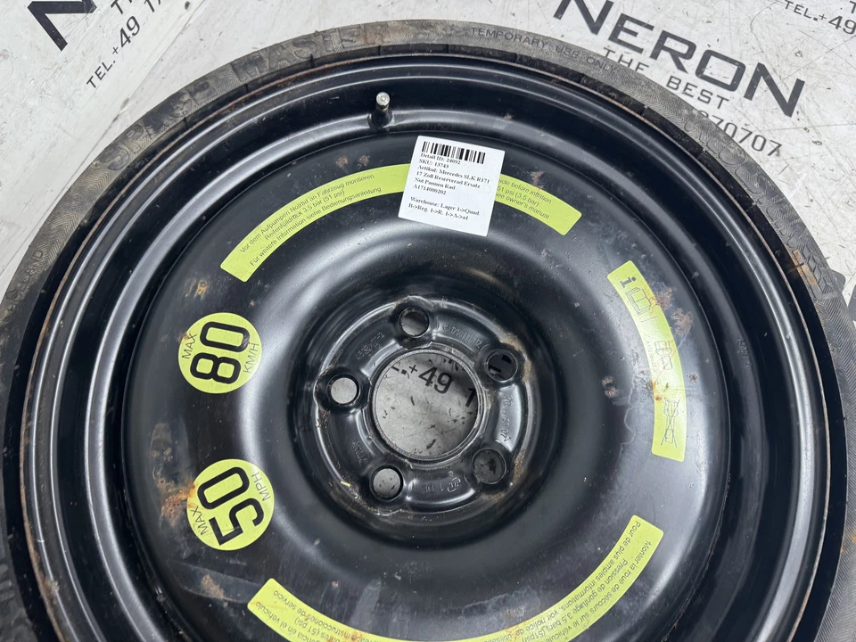 Mercedes SLK R171 17 Zoll Reserverad Ersatz Not Pannen Rad A1714000202 - Bild 3 von 4