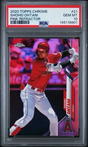 2020 Topps Chrome Shohei Ohtani #21 Pink Refractor PSA 10 Angels Dodgers