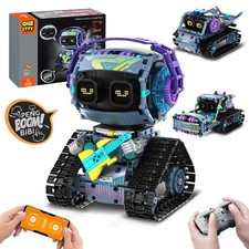 QHECTTY STEM Robot Building Kit for Kids 6-14,3in1 Remote APP Controlled ST...