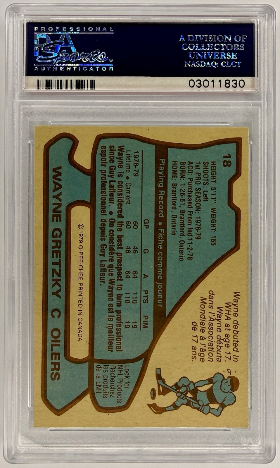 1979 O - PEE - CHEE WAYNE GRETZKY #18  PSA 7 view 2