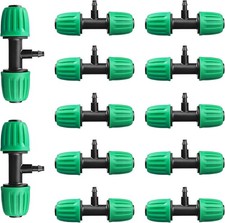 Drip Irrigation Fittings for 1/2 Inch to 1/4 Inch Tubing Reducing Tee, 12 Pcs...