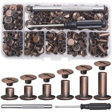 110Sets Chicago Screws Leather Rivets Assorted Screw Rivets Chicago Binding S...