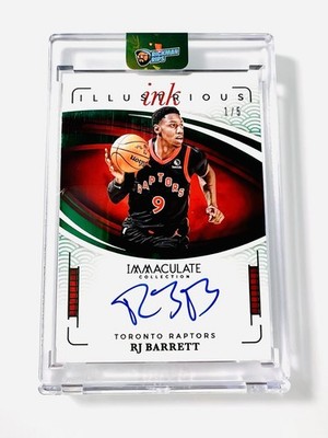Rj Barrett Illustrious Ink International Green /5 Auto 2024-25 Panini Immaculate