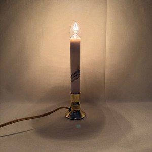 VTG Electric Window Candles Set 4 Brass-Colored Base White Corded Holiday Decor