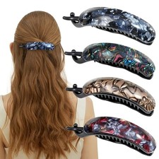 3 Pcs Banana Hair Clips for Women,Non-Slip French Twist Hair Multicolor1