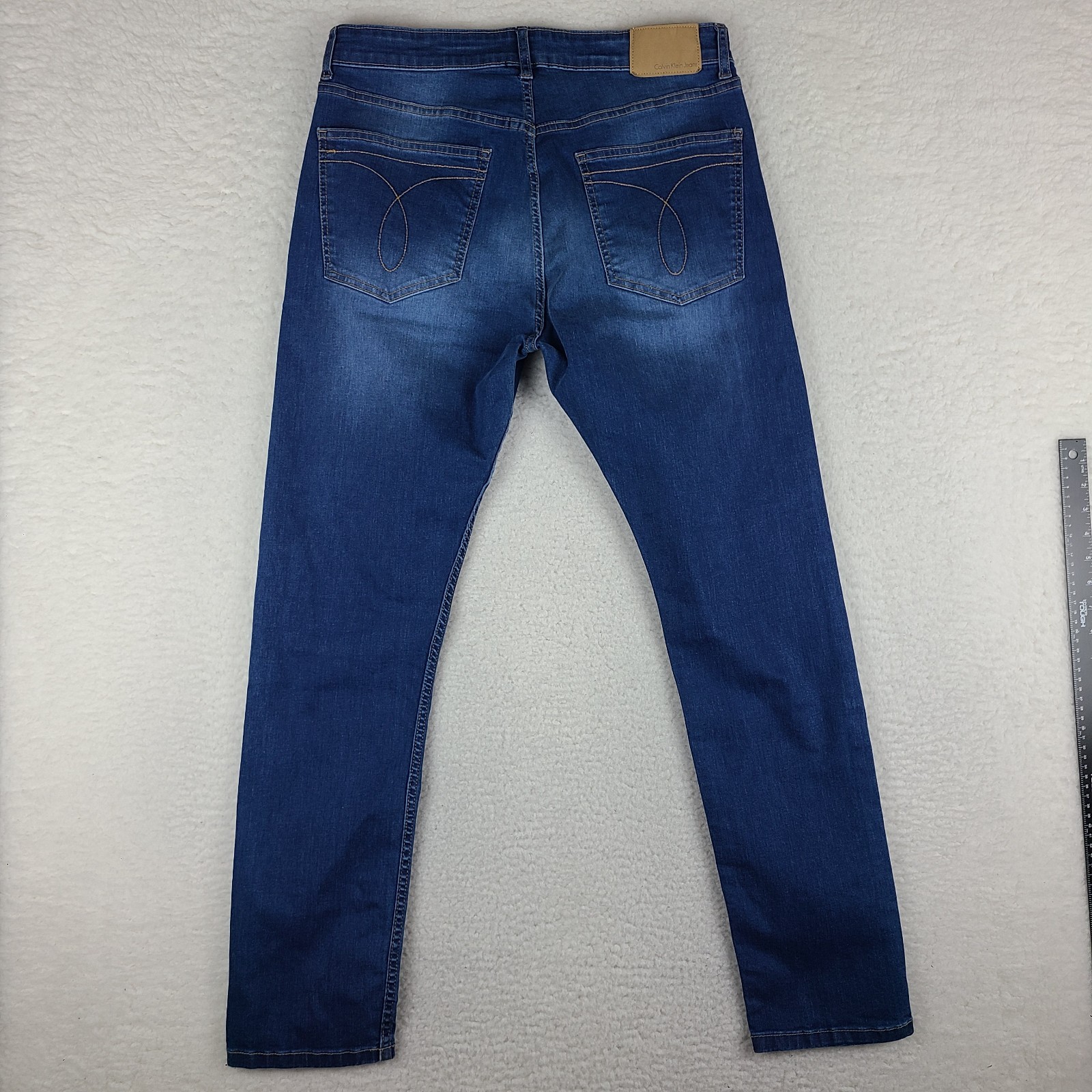 Calvin Klein Jeans Mens 32x32 Blue Skinny Dark Wash Denim thumbnail 11