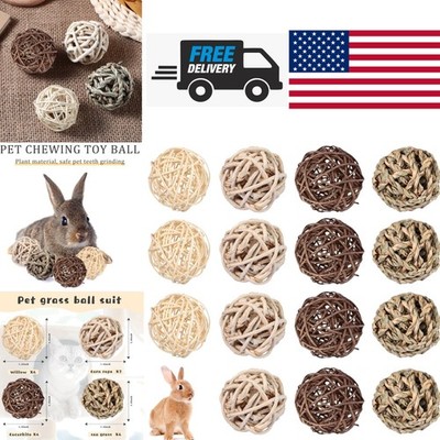 15 Pieces Small Animal Chew Balls for Rabbits Guinea Pigs and Chinchillas
