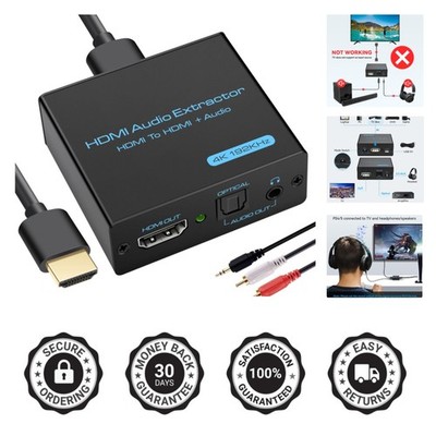 Versatile 4K HDMI to Optical & AUX Audio Converter - Low Energy Consumption