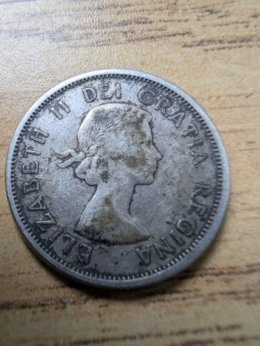 Canada 1959 25 Cents 25c Canadian Caribou Quarter Coin - 80% Silver - ASW .150oz