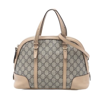 Gucci Small GG Supreme Nice Dome Satchel Pre-Loved Beige