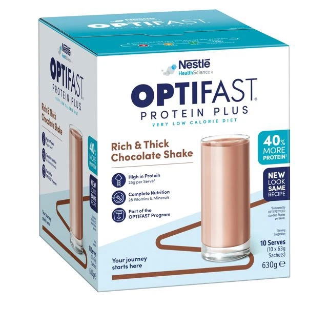 x6 Optifast VLCD Protein Plus Shake 10 x 63g Sachets (630g) - Chocolate Flavour - Image 2 of 3
