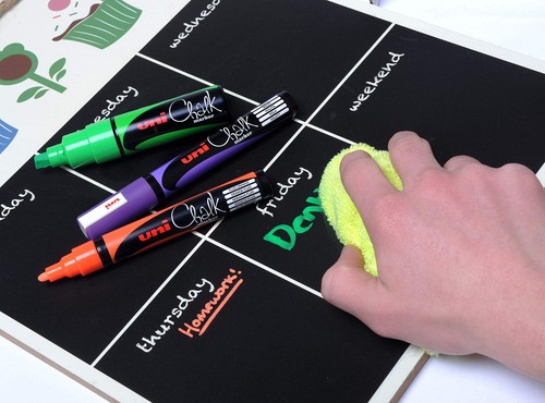 uni-ball Liquid Chalk Pens. Multi-Purpose Wipeable and Erasable Coloured Markers - Picture 4 of 5