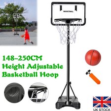 148-250CM Height Adjustable Basketball Hoop Stand Playset For Kid Indoor Outdoor