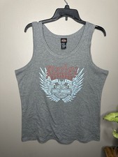 NWOT HARLEY DAVIDSON Men  s Size L LARGE Gray Tank Top Shirt With Graphic Design
