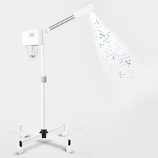 Professional Facial Steamer, Ozone Hot Mist Spray, Stand Face Steamer White