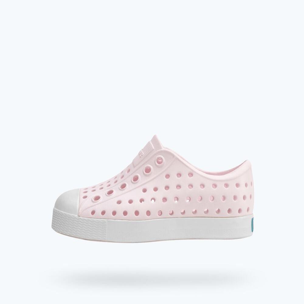 Native Jefferson Kid's Slip-On Regular Sneaker - Milk Pink/Shell White, Sizes