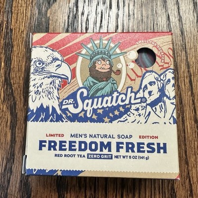 DR. Squatch Freedom Fresh Bar Soap - 5oz Red Root Tea ZERO GRIT Limited Edition
