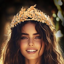 Greek Goddess Crown Gold Snake Headpiece Bridal Headband for