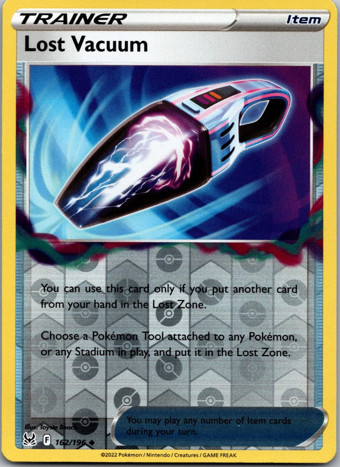 Lost Vacuum 162/196 Uncommon Lost Origin Pokemon Reverse Holo Near Mint