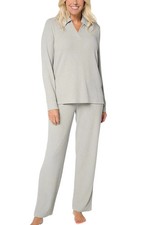 Cuddl Duds Women's Soft Rib Lounge Set Grey