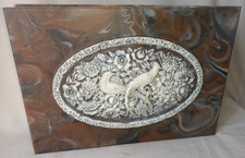 13.75" VTG GENUINE INCOLAY STONE HANDCRAFTED JEWELERY BOX Pheasant