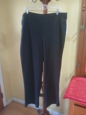 Alfred Dunner Classic Fit Pull-On Pants Black Elastic Waist Women  s Size 18