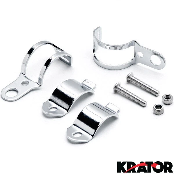 Soportes de montaje de señal de giro cromados horquilla oreja motocicleta moto proyecto picadora Foto 2 de 4