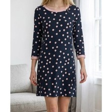 Kate Spade Navy Pink Pokadot Sleep Dress Nightgown Women's Size Small