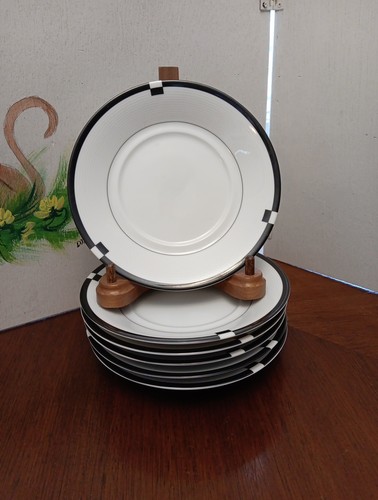 Mikasa Fine China MIDNIGHT 6 Inch Saucer Plates - Set of 6